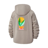 Abstract Botanical Unisex Full-Zip Printed Waterproof Hooded Windbreaker
