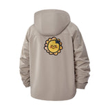 Cute Cartoon Sunflower Unisex Full-Zip Printed Waterproof Hooded Windbreaker