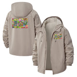Tropical Floral Unisex Full-Zip Printed Waterproof Hooded Windbreaker