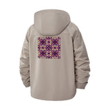 Geometric Burst Unisex Full-Zip Printed Waterproof Hooded Windbreaker