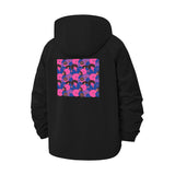 Abstract Geometric Circles Unisex Full-Zip Printed Waterproof Hooded Windbreaker