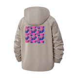 Abstract Geometric Circles Unisex Full-Zip Printed Waterproof Hooded Windbreaker