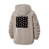 Retro Polka Dot Unisex Full-Zip Printed Waterproof Hooded Windbreaker