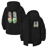 Artistic Slip-On Shoes Unisex Full-Zip Printed Waterproof Hooded Windbreaker