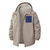 Vibrant Botanical Unisex Full-Zip Printed Waterproof Hooded Windbreaker