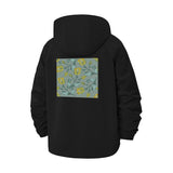 Botanical Floral Unisex Full-Zip Printed Waterproof Hooded Windbreaker