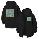 Botanical Floral Unisex Full-Zip Printed Waterproof Hooded Windbreaker