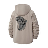 Wolf Head Unisex Full-Zip Printed Waterproof Hooded Windbreaker