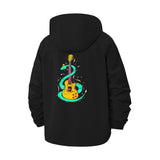 Serpent Guitar Unisex Full-Zip Printed Waterproof Hooded Windbreaker