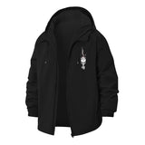Mystical Skull Unisex Full-Zip Printed Waterproof Hooded Windbreaker