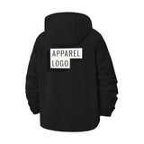 Typographic Block Unisex Full-Zip Printed Waterproof Hooded Windbreaker