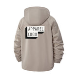 Typographic Block Unisex Full-Zip Printed Waterproof Hooded Windbreaker