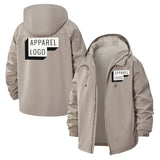 Typographic Block Unisex Full-Zip Printed Waterproof Hooded Windbreaker