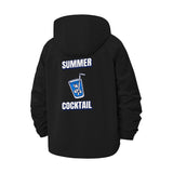 Summer Cocktail Unisex Full-Zip Printed Waterproof Hooded Windbreaker