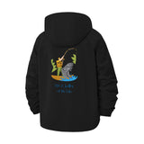 Fishing Scene Unisex Full-Zip Printed Waterproof Hooded Windbreaker
