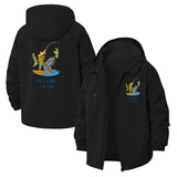 Fishing Scene Unisex Full-Zip Printed Waterproof Hooded Windbreaker