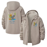 Fishing Scene Unisex Full-Zip Printed Waterproof Hooded Windbreaker