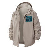 Eco-Friendly Botanical Unisex Full-Zip Printed Waterproof Hooded Windbreaker