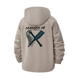 Baseball Bat Motif Unisex Full-Zip Printed Waterproof Hooded Windbreaker