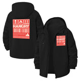 Hangry Warning Unisex Full-Zip Printed Waterproof Hooded Windbreaker