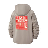 Hangry Warning Unisex Full-Zip Printed Waterproof Hooded Windbreaker
