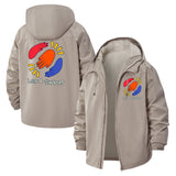 Love and Support Unisex Full-Zip Printed Waterproof Hooded Windbreaker