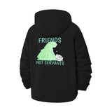 Animal Friends Message Unisex Full-Zip Printed Waterproof Hooded Windbreaker