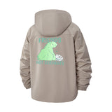 Animal Friends Message Unisex Full-Zip Printed Waterproof Hooded Windbreaker