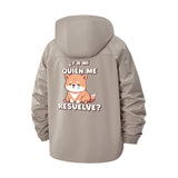 Cute Puppy Question Unisex Full-Zip Printed Waterproof Hooded Windbreaker