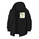 Botanical Illustration Unisex Full-Zip Printed Waterproof Hooded Windbreaker