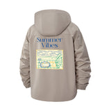 Summer Vibes Unisex Full-Zip Printed Waterproof Hooded Windbreaker