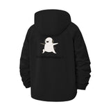 Cute Yoga Penguin Unisex Full-Zip Printed Waterproof Hooded Windbreaker