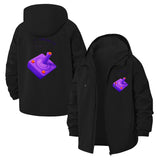 Retro Joystick Unisex Full-Zip Printed Waterproof Hooded Windbreaker