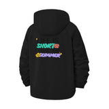 Playful Summer Graphic Unisex Full-Zip Printed Waterproof Hooded Windbreaker