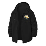 Butterfly and Floral Unisex Full-Zip Printed Waterproof Hooded Windbreaker