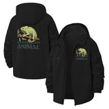 Chameleon Animal Unisex Full-Zip Printed Waterproof Hooded Windbreaker