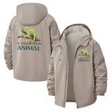 Chameleon Animal Unisex Full-Zip Printed Waterproof Hooded Windbreaker