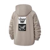 Butterfly Sketch Unisex Full-Zip Printed Waterproof Hooded Windbreaker