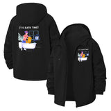 Bath Time Cartoon Unisex Full-Zip Printed Waterproof Hooded Windbreaker