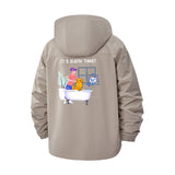 Bath Time Cartoon Unisex Full-Zip Printed Waterproof Hooded Windbreaker