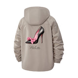 High Heel Bow Unisex Full-Zip Printed Waterproof Hooded Windbreaker