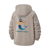 Merman Beard Unisex Full-Zip Printed Waterproof Hooded Windbreaker