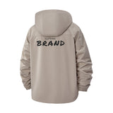 Minimalist Logo Unisex Full-Zip Printed Waterproof Hooded Windbreaker