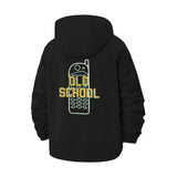 Old School Cell Phone Unisex Full-Zip Printed Waterproof Hooded Windbreaker