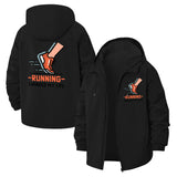 Running Motivation Unisex Full-Zip Printed Waterproof Hooded Windbreaker