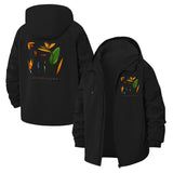 Bird of Paradise Floral Unisex Full-Zip Printed Waterproof Hooded Windbreaker