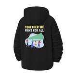 Unity and Solidarity Unisex Full-Zip Printed Waterproof Hooded Windbreaker
