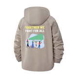 Unity and Solidarity Unisex Full-Zip Printed Waterproof Hooded Windbreaker