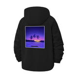Tropical Sunset Unisex Full-Zip Printed Waterproof Hooded Windbreaker