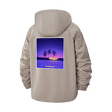Tropical Sunset Unisex Full-Zip Printed Waterproof Hooded Windbreaker